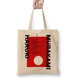 Humuts Haruki Murakami Books Açık Bej Uzun Saplı Bez Çanta