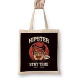 Humuts Hipster Stay Retro True Obey None Bearded Mustache Gift Uzun Saplı Bez Çanta
