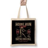 Humuts Home Run Vintage Baseball Championship Uzun Saplı Açık Bej Bez Çanta