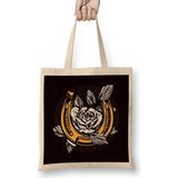 Humuts Horseshoe Lucky Flower Horse Fan Stable Saddle Dressage Uzun Saplı Açık Bej Bez Çanta