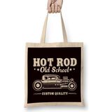 Humuts Hot Rod Old American Automobile Classic Muscle Cars Hotrod Uzun Saplı Açık Bej Bez Çanta