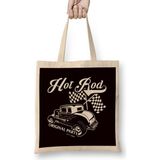 Humuts Hot Rod Original Parts Classic Old American Engine Hotrod Uzun Saplı Açık Bej Bez Çanta
