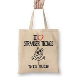 Humuts I Heart Stranger Things This Much Bez Uzun Saplı Açık Bej Rengi Çanta