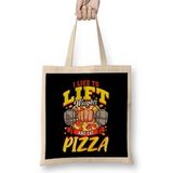 Humuts I Like To Lift Weights And Eat Pizza Bodybuilding Bez Uzun Saplı Açık Bej Rengi Çanta