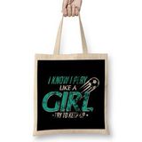 Humuts I Play Like a Girl Try To Keep Up Distressed Bez Kadın Günlük Çanta