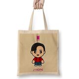 Humuts J Hope Bts Member Minime Style Uzun Saplı Açık Bej Bez Çanta