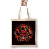 Humuts Japanese Warrior Mask Mempo Samurai Shinobi Warrior Ninja Uzun Saplı Açık Bej Bez Çanta