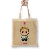Humuts Jimin Bts Member Minime Version Uzun Saplı Açık Bej Bez Çanta