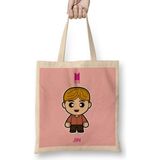 Humuts Jin Bts Member Minime Style Uzun Saplı Açık Bej Bez Çanta