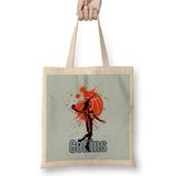 Humuts John Collins Vintage Art Legend Basketball Gif Açık Bej Uzun Saplı Bez Çanta