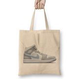 Humuts Jordan 1 Mid Wolf Grey Aluminum Bez Kadın Günlük Çanta