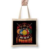 Humuts Just The Tip I Promise Pool Cue Billiards Pun Açık Bej Uzun Saplı Bez Çanta