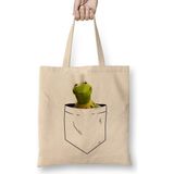 Humuts Kermit Breastpocket Açık Bej Uzun Saplı Bez Çanta