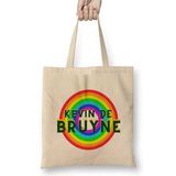 Humuts Kevin De Bruyne Vintage Retro Rainbow Style Bez Uzun Saplı Açık Bej Rengi Çanta