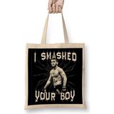 Humuts Khabib Nurmagomedov I Smashed Your Boy Bez Uzun Saplı Açık Bej Rengi Çanta