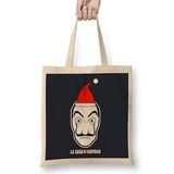 Humuts La Casa De Navidad Money Heist Christmas Uzun Saplı Açık Bej Bez Çanta