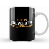 Humuts Life is Brewtiful Funny Beer Brew Craft Beer Beyaz Kupa