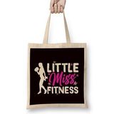 Humuts Little Fitness Miss Workout Weightlifting Exercise Fitness Uzun Saplı Açık Bej Bez Çanta