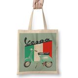 Humuts Logo Vespa Uzun Saplı Açık Bej Bez Çanta