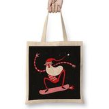 Humuts Lol Santa Funny Yılbaşı Yeni Yıl Konseptli Christmas Uzun Saplı Açık Bej Bez Çanta