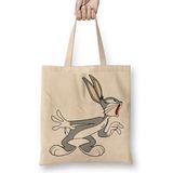Humuts Looney Tunes Bugs Bunny Uzun Saplı Açık Bej Bez Çanta