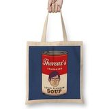 Humuts Louis Theroux Campbell Soup Warhol Bez Uzun Saplı Açık Bej Rengi Çanta