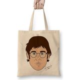Humuts Louis Theroux Caricature Face Bez Uzun Saplı Açık Bej Rengi Çanta