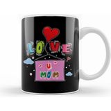 Humuts Love You Mom Anneler Günü Beyaz Kupa