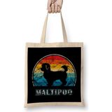 Humuts Maltipoo Vintage Design Dog Maltipoo Mom Bez Çanta