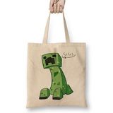 Humuts Minecraft Creeper 01 Bez Uzun Saplı Açık Bej Rengi Çanta