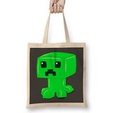 Humuts Minecraft Creeper 03 Bez Uzun Saplı Açık Bej Rengi Çanta