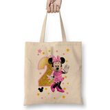 Humuts Mini Fare Minnie Mouse 2 Iki Yaş Hediyesi Bez Uzun Saplı Açık Bej Rengi Çanta