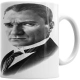 Humuts Mustafa Kemal Atatürk 02 Porselen Beyaz Kupa Bardak