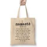 Humuts Namaste Yazı Meditasyon 02 Bez Kadın Günlük Çanta