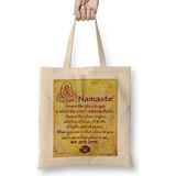 Humuts Namaste Yazı Meditasyon 04 Bez Kadın Günlük Çanta