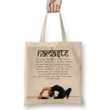 Humuts Namaste Yazı Meditasyon Bez Kadın Günlük Çanta