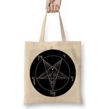 Humuts New Black Goat Of Mendes Pentagram Satan Satanic Seal Of Baphomet Metal 666 Devil Gift 01 Bez Kadın Günlük Çanta
