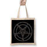 Humuts New Black Goat Of Mendes Pentagram Satan Satanic Seal Of Baphomet Metal 666 Devil Gift Bez Kadın Günlük Çanta