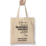 Humuts Öğretmenler Günü Öğretmene Hediye 09 Bez Kadın Günlük Çanta