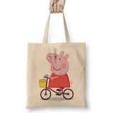 Humuts Peppa Pig Bir Bisiklette Peppa Pig Bez Çanta