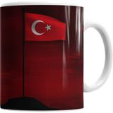 Humuts Porselen Beyaz Bayrakları Bayrak Yapan Üstündeki Kandır Kupa Bardak