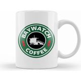 Humuts Porselen Beyaz Baywatch Coffee Starbucks Logo Kupa Bardak