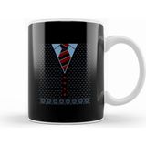 Humuts Porselen Beyaz Christmas Cardigan And Tie Kupa Bardak