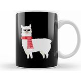 Humuts Porselen Beyaz Cute Adorable Llama With Cool Sunglasses Kupa Bardak