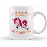Humuts Porselen Beyaz Cute Funny Get Outta My Way I M Magical Unicorn Kupa Bardak