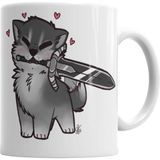 Humuts Porselen Beyaz Dark Souls Great Grey Cuddly Wolf Sif Kupa Bardak