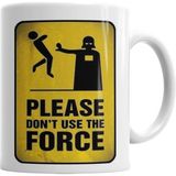 Humuts Porselen Beyaz Dont Use The Force Kupa Bardak