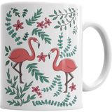 Humuts Porselen Beyaz Flamingo Kupa Bardak