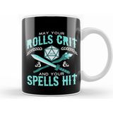 Humuts Porselen Beyaz May Your Rolls Crit And Your Spells Hit Kupa Bardak