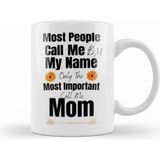 Humuts Porselen Beyaz Most People Call Me By My Name Only The Most Important Call Me Mom Kupa Bardak